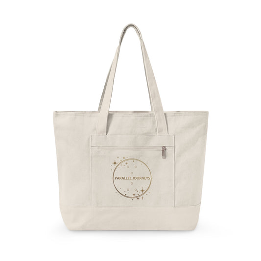 Zippered Canvas Tote